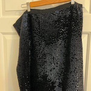 Ann Taylor Navy Sequin Skirt